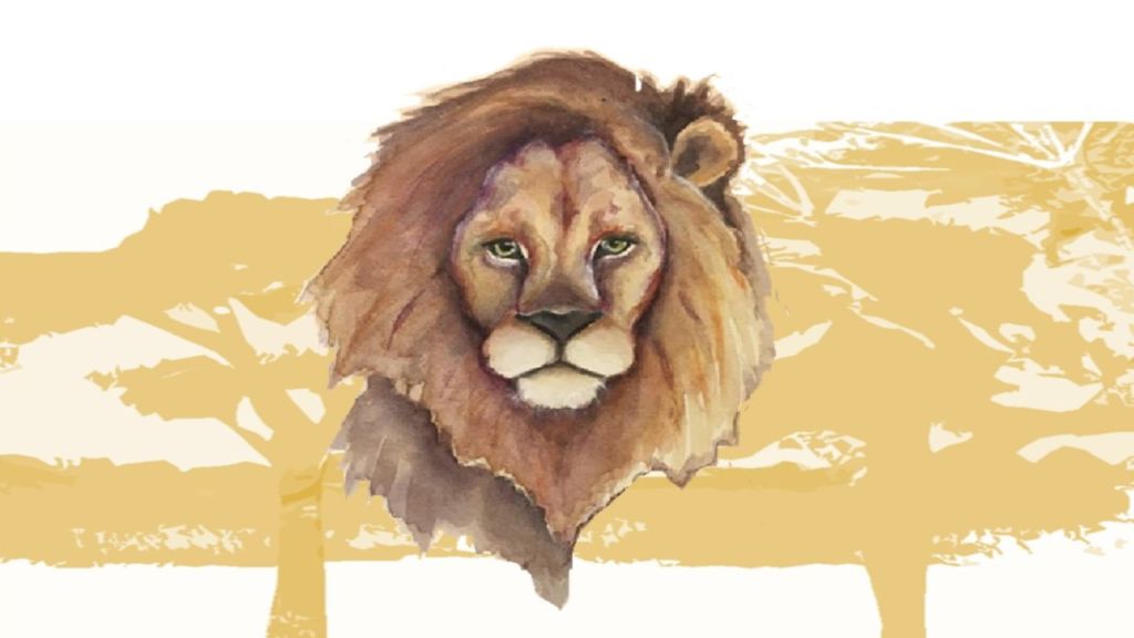 Watercolour Nature Lion with Kirstie